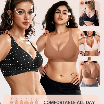 OEAK Womens Deep V Bras Comfortable Bras Support Push Up Bralettes Low Cut no Un