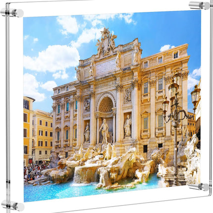 AITEE Large Acrylic Floating Picture Frame 16×20，Clear Photo Frame Wall Mount, D