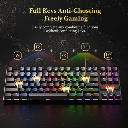 Redragon K552 Mechanical Gaming Keyboard 60% Compact 87 Key Kumara Wired Cherry