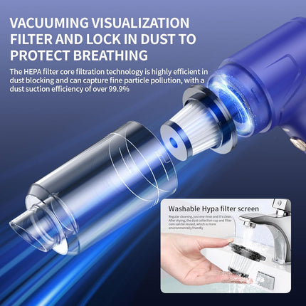 Car Vacuum Portable Cordless 18000PA High Power Mini Vacuum Cleaner 4-in-1 Compr