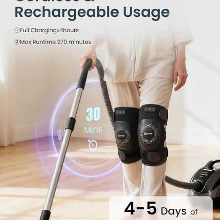COMFIER Cordless Knee Massager with Heat and Vibration, Graphene Heating for Kne