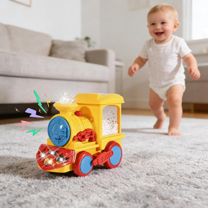 Light Up Train Toy for Toddlers, Transparent Car Toy for Kids with Cool Light an