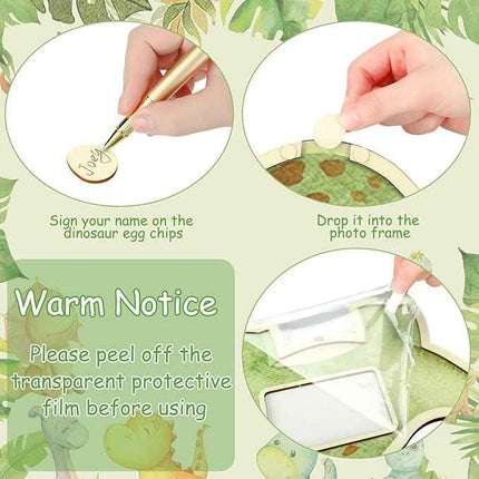 Wenqik 63 Pcs Dinosaur Baby Shower Guest Book Alternatives Set Baby Shower Decor