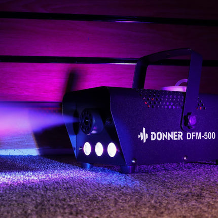Donner DFM-500 500W Fog Machine with Controllable RGB LED Lights, DJ Smoke Machi