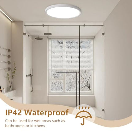 4PK 12Inch LED Flush Mount Ceiling Light, 24W, 2520LM, 3000K/4000K/6000K CCT Sel