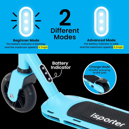 AERO iSporter Kids Electric Scooter for Boys and Girls Ages 6-12 or 8-12, with H