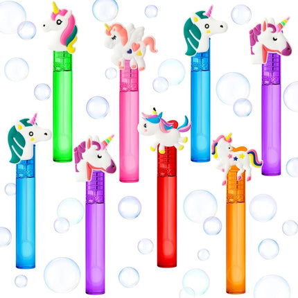 AFZMON 24 Unicorn Party Favors Bubble Wands for Kids, Rainbow Horse Mini Bubbles