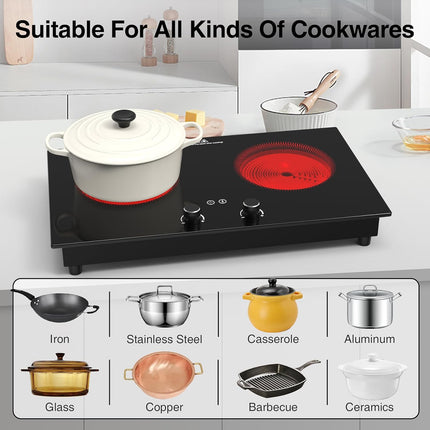 VBGK Electric Cooktop,2400W Electric Burner,Countertop and Built-in Electric Sto