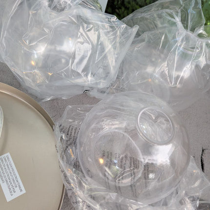 JAZAVA Globe Cluster Pendant Light, 3-Light Hanging Light Fixture with Brushed N