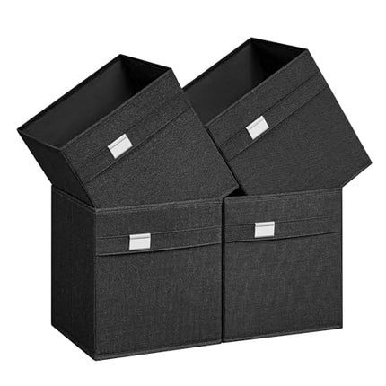 SONGMICS Storage Cubes, Set of 4 Cube Storage Bins, 10.2 x 10.2 x 11 Inches, 2 H