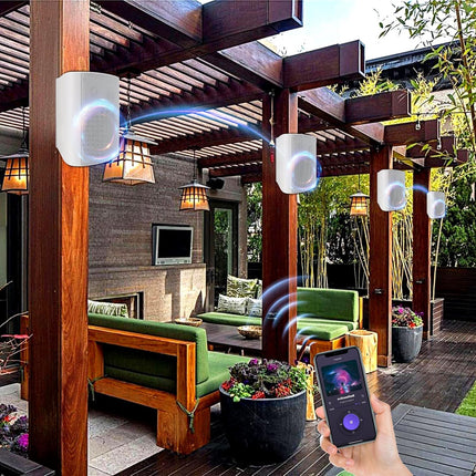 Herdio 6.5 Inch 800W Outdoor Speakers Bluetooth Waterproof Wall Mounted Sound Sy
