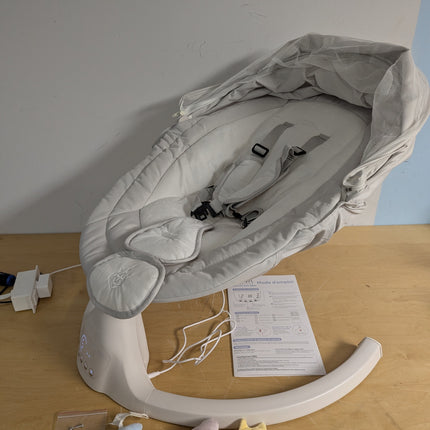 Jool Baby Nova Baby Swing for Infants with Bluetooth Music, Remote, 5 Motion Levels & Removable Canopy, Stone