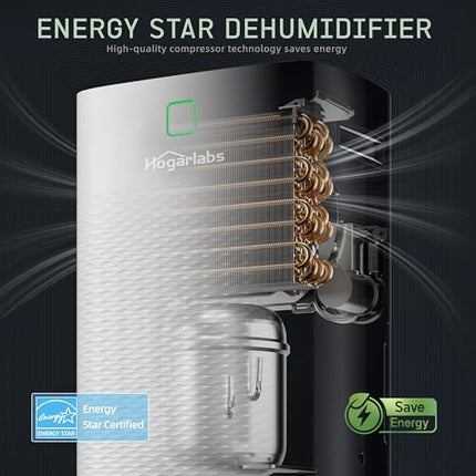 HOGARLABS 34 Pint Smart Dehumidifiers for Home and Basements, with 3 Working Mod