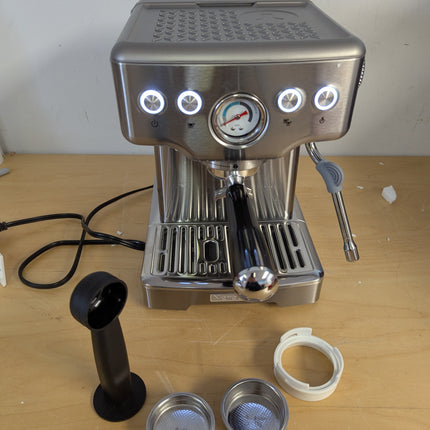 Neretva Espresso Machines, Professional 15 Bar Espresso Maker with Milk Frother