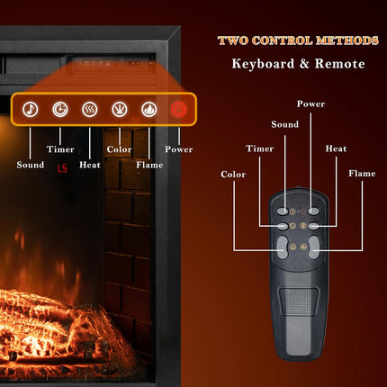 Dreamflame 30 inch Wide Electric Fireplace Inserts, Wall Fireplace Electric with