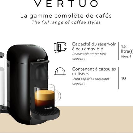 Nespresso Vertuo Plus Coffee and Espresso Machine by Breville - Ink Black