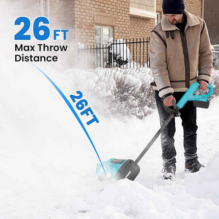 Cordless Snow Shovel, Electric Snow Blower, 26FT Throw Distance, Battery Snow Th