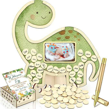 Wenqik 63 Pcs Dinosaur Baby Shower Guest Book Alternatives Set Baby Shower Decor