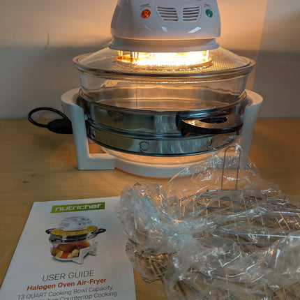 NutriChef Air Fryer, Halogen Infrared Convection Oven - Large 13 Quart Glass Air
