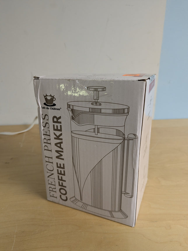 French Press Coffee Maker 34oz – Stainless Steel & Glass Coffee Press with 4-Lev