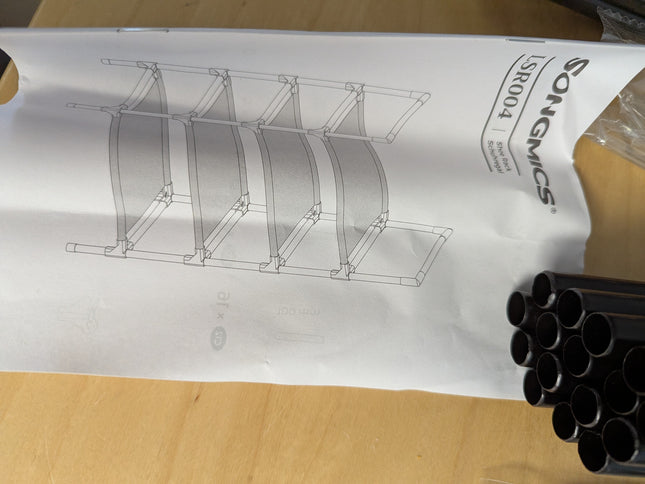 SONGMICS 4-Tier Shoe Rack, Shoe Storage Organizer with Metal Frame, Black ULSR00