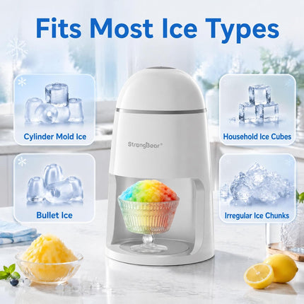 StrongBear Snow Cone Shaved Ice Machine, Electric Ice Shaver Slushie Machine, Sn