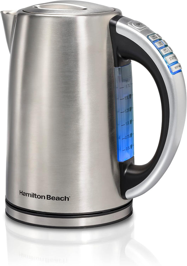 Hamilton Beach Variable Temperature Electric Kettle, 1.7 L, 1500W, 6 Presets, Ke
