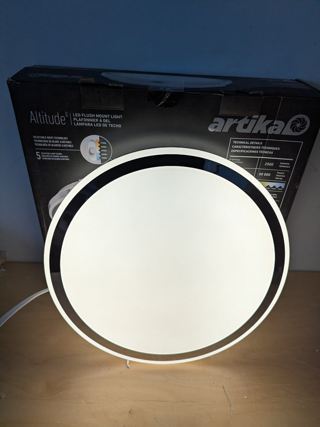 Artika Altitude 15” LED Flush Mount Ceiling Light, Dimmable Modern Fixture with