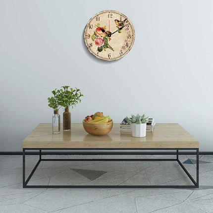 BERYART 14 Inch Silent Non-Ticking Wall Clock, Big Arabic Numerals Wall Clocks,