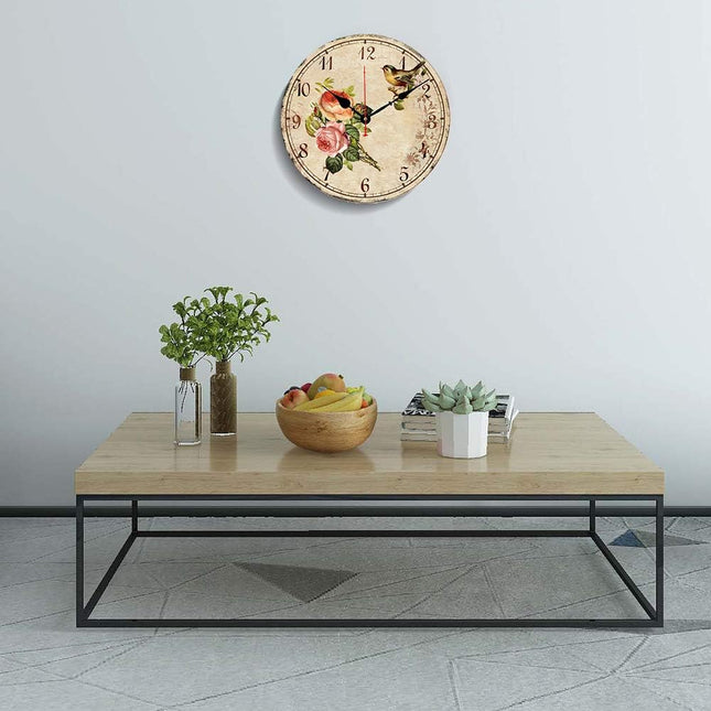 BERYART 14 Inch Silent Non-Ticking Wall Clock, Big Arabic Numerals Wall Clocks,