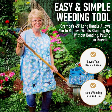 Grampa's Weeder - The Original Stand Up Weed Puller - Made with Real Bamboo & St