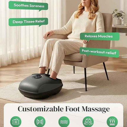 Foot Massager with Heat, Vibration, Compression, Shiatsu Feet Massager Machine f
