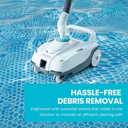 INTEX 28006E ZX100 Pressure-Side Automatic Above Ground Pool Cleaner with 21 ft Hose & Large Debris Tray