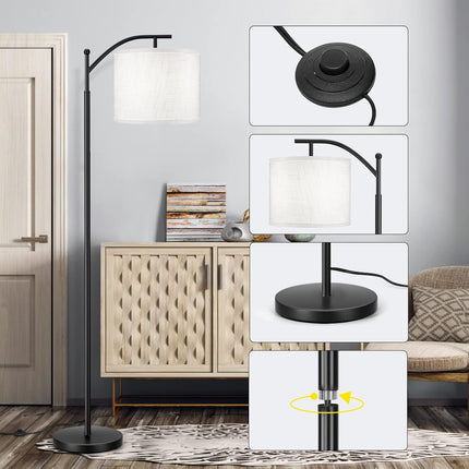 OUTON Arc Floor Lamp, 3 Color Temperatures Modern Floor Lamps, Adjustable Tall S