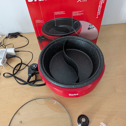 Starfrit The Rock Dual-Sided Electric Hot Pot - 3L - Rock.Tec Non-Stick - Variab