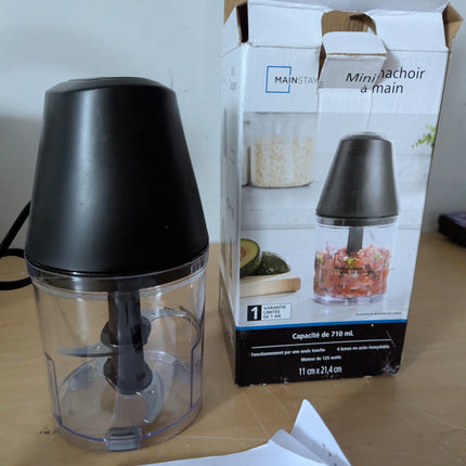 Mainstays 3 Cup Chopper, Black, Plastique