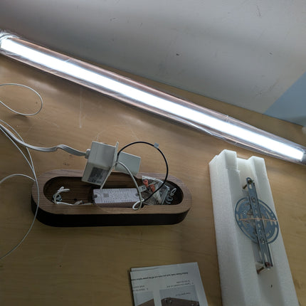 YISDESIGN 39" Wood Linear Pendant Light LED Dimmable Hanging Light Dinning Room