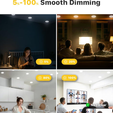 Ensenior 6Inch LED Recessed Slim Pot Light with Junction Box, 2700K/3000K/3500K