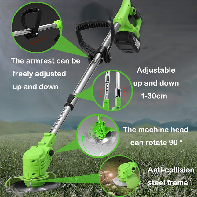 Weed Wacker Battery Operated, 21v 3 in 1 Weed Eater Cordless with 2 * 2.0ah Li-I