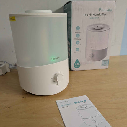Pharata Humidifiers for Bedroom Large Room, 2.5L Cool Mist Humidifier with Essential Oil Diffuser, Top Fill Humidifier for Baby, Home, Plant, Ultrasonic Humidification for whole house, Auto Shut-Off