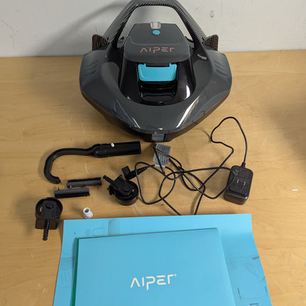 AIPER Seagull SE Cordless Robotic Pool Cleaner, 90 Minute Runtime with Dual Drive Motors, LED Indicators and Self-Parking, Grey