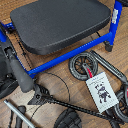 StrollAid Upright Walkers for Seniors, Stand Up Rollator Walker with Padded Seat