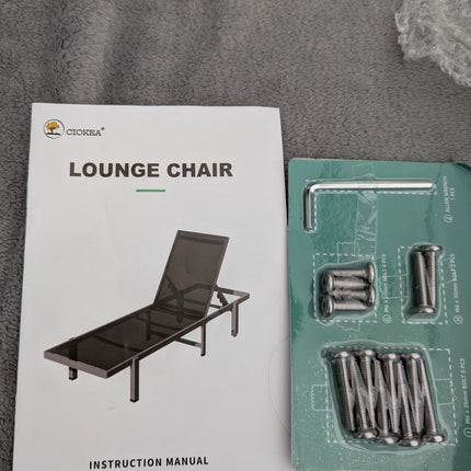 Aluminum Chaise Lounge Chair Outdoor with Wheels, Patio Lounge Chair with Adjust