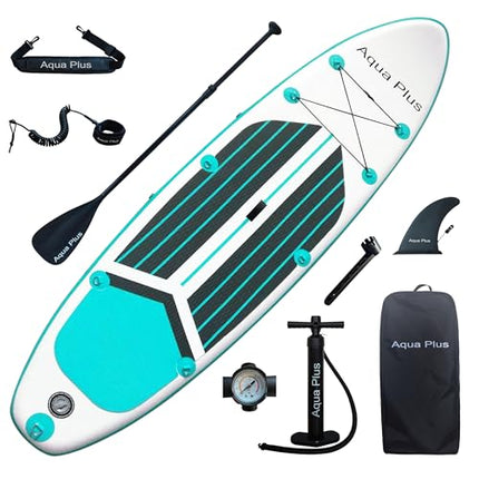 Aqua Plus 6inches Thick Inflatable SUP for All Skill Levels Stand Up Paddle Boar
