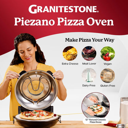 (Used - fair) PIEZANO Crispy Crust Pizza Oven by Granitestone – Electric Pizza O