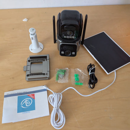 Uniter 4K Dual Lens Solar Security Cameras Wireless Outdoor, 2.4G WiFi, 360° Pan