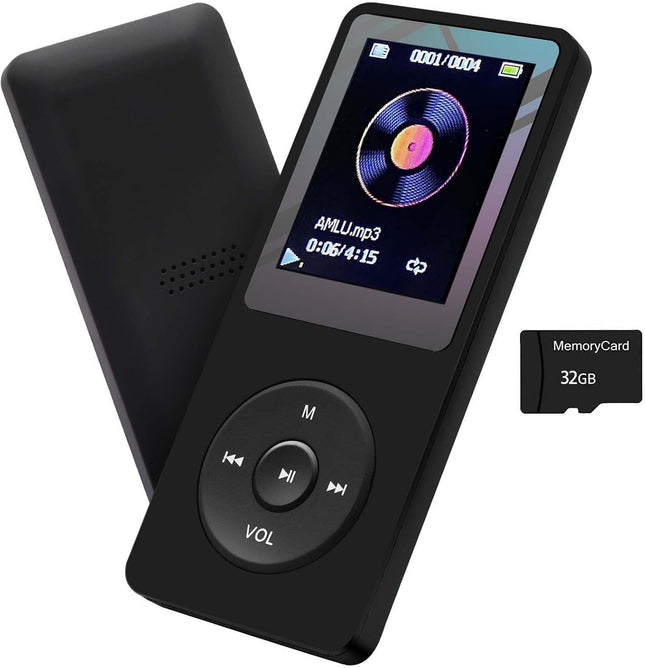 MP3 Player 32GB with Speaker Earphone Portable HiFi Lossless Sound MP3 Mini Musi