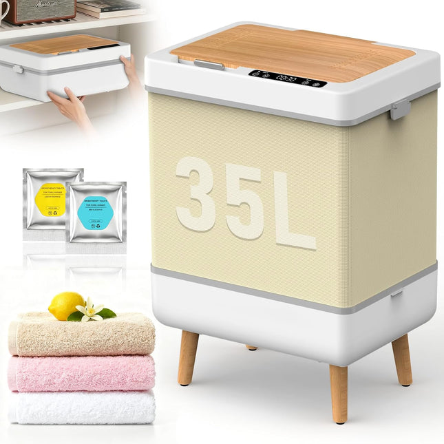 FLSEPAMB 35L Foldable Towel Warmer for Bathroom,PTC Fast Heating & Drying,Adjust