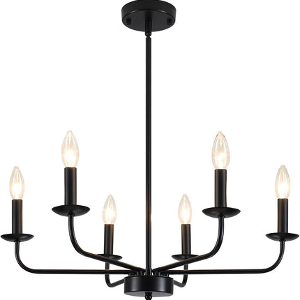 JZQWCK Chandeliers Ceiling Lights, 6-Light Modern Black Farmhouse Chandelier for