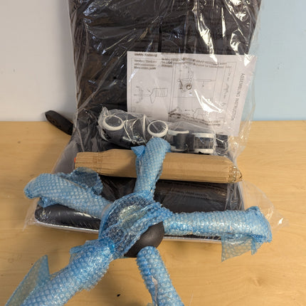 BWE Black Contemporary Ergonomic Adjustable Height Swivel Faux Leather Desk Chai